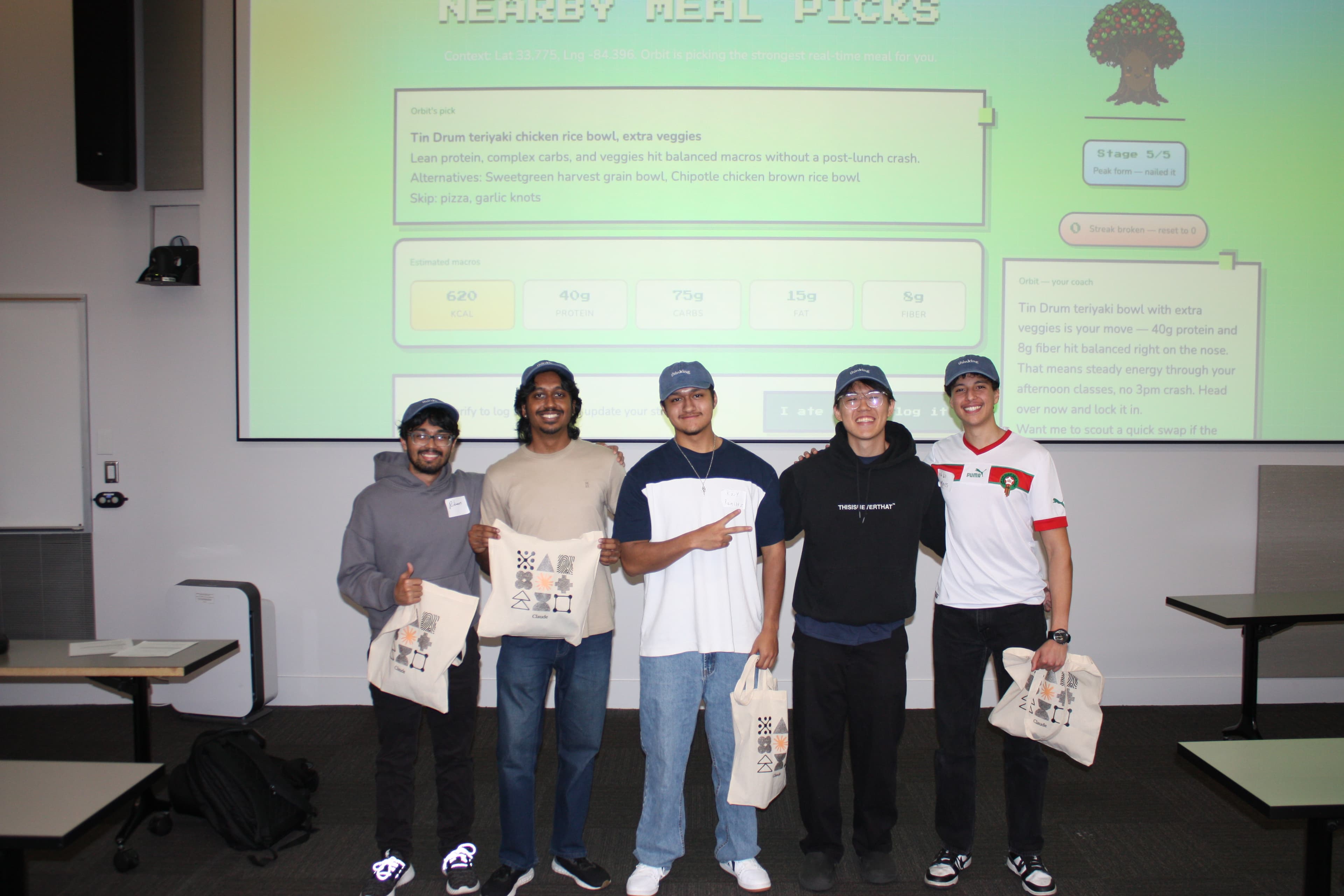 1st Place - Claude Builder Club Hackathon with NBC (Orbit - AI Nutrition Coach)